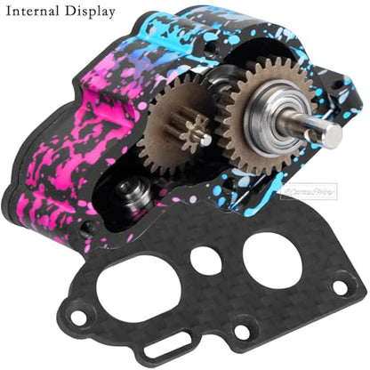 LCG Transmission Box Gearbox Upgrades Part for 1/10 RC Crawler car SCX10 SCX10 ii 90047 Wraith,Center Transmission Gearbox,Aluminum Middle Transmission Hops Up,Colorful