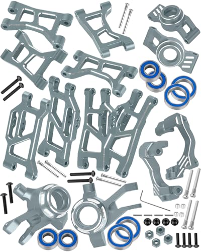 RC Upgrade Parts for Mini Slash 4X4,Mini Rally VXL Ford RS200(#108164-1#108046-1),RC Suspension Arms,C-Hubs Caster Blocks,Front Steering Block Knuckles,Rear Stub Axle Carriers,Titanium - color: Titanium(1set)