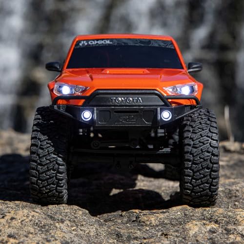 Axial RC Truck 1/24 SCX24 Toyota 4Runner 4X4 RTR Brushed Rock Crawler, RTR (Battery and Charger Included), Orange, AXI-2035T1 - color: Orange