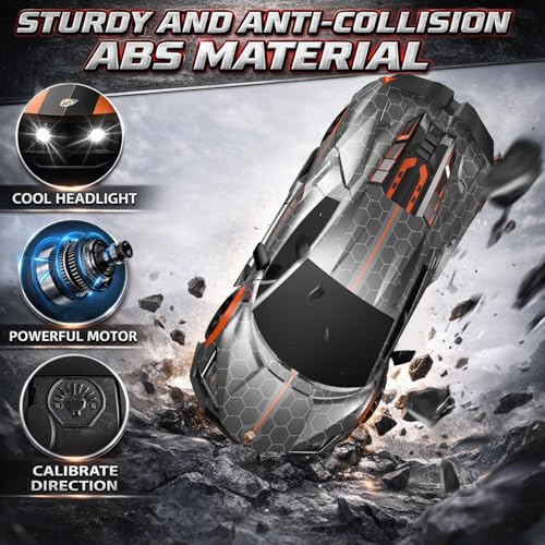 RC Drift Car, 1:16 Remote Control Car 2.4Ghz High Speed RC Cars 4WD Racing Sport Toy Cars with LED Lights, Spray, Drifting Tires, 2 Batteries for Kids Boys Girls Adults Birthday Christmas - color: Silver