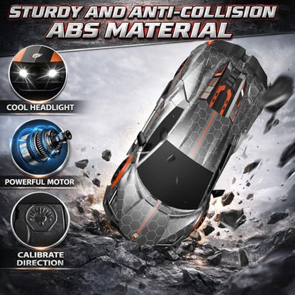 RC Drift Car, 1:16 Remote Control Car 2.4Ghz High Speed RC Cars 4WD Racing Sport Toy Cars with LED Lights, Spray, Drifting Tires, 2 Batteries for Kids Boys Girls Adults Birthday Christmas - color: Silver