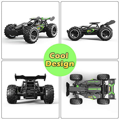 Remote Control Car, RC Cars for boys age 8-12, Toys Cars for boys age 4-7, 1:18 2.4Ghz Monster RC Truck Toys for Girls, Off Road RC Crawler Easter Basket Stuffers Gifts for Kids(Black green)