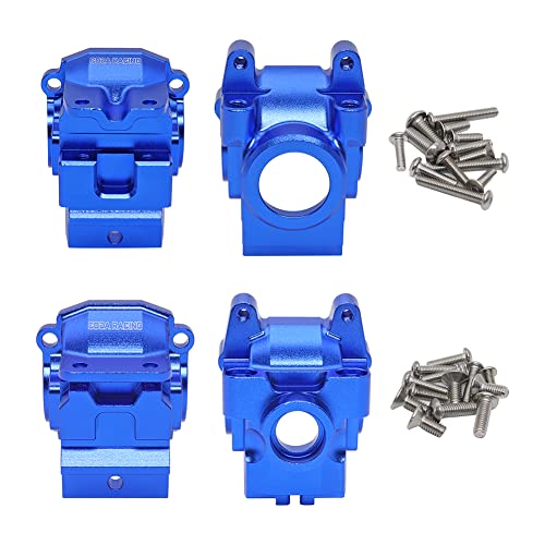 Alloy Front&Rear Differential housing Gear Box for Traxxas 1/10 4X4 Slash, Stampede, Hoss,Rustler 4WD VXL-Replaces Part 6880 6881 - color: Navy Blue