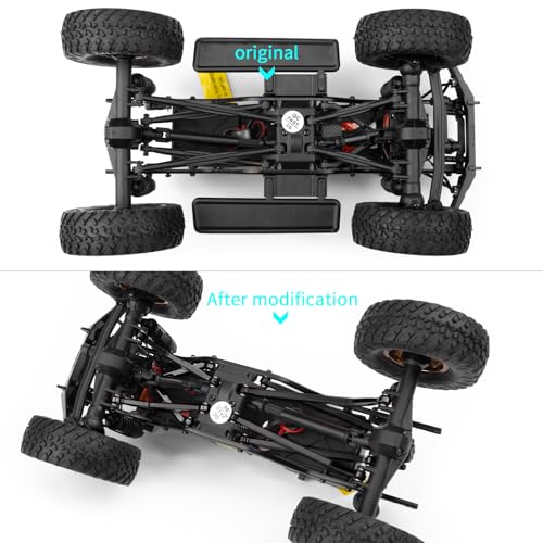 RCHUBAM 7Pcs RC Chassis Links High Clearance Aluminum Links Set Compatible with Axial SCX24 1/24 GX 470 RC Crawler Upgrade Accessory (Black) | Aluminum Chassis Link Kit, RC Crawler Upgrade Parts,2 Color-Black/Red - style: Black