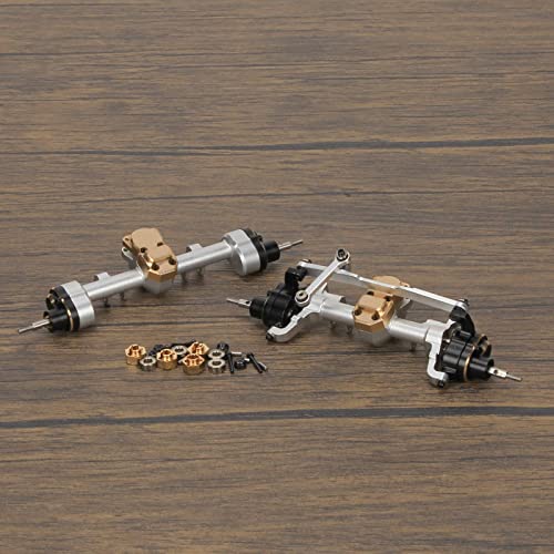 RCAWD F/R Portal Axle Housing Brass Worm Gears Axial 1/24 Silver | Adds low-end weight for extreme crawling stability. Bulletproof housing protects internal components from sharp rocks. - color: Silver