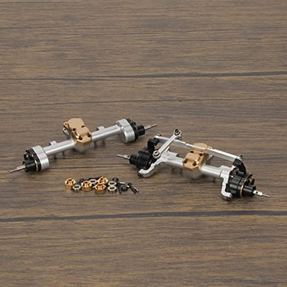 RCAWD F/R Portal Axle Housing Brass Worm Gears Axial 1/24 Silver | Adds low-end weight for extreme crawling stability. Bulletproof housing protects internal components from sharp rocks. - color: Silver