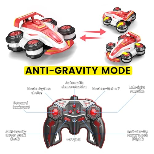 High Speed Drift Remote Control Stunt Deformation Car - color: Flaming Red