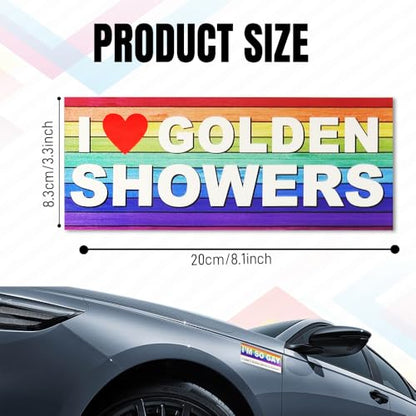 10PCS Car Funny LGBT Stickers, Rainbow Prank Car Bumper Sticker, Reflective LGBT Sticker Sign, Universal Colorful Gay Pride Decal for Vehicle Luggage Window Refrigerator (Style 2/Magnetic) - color: Style 2/Magnetic