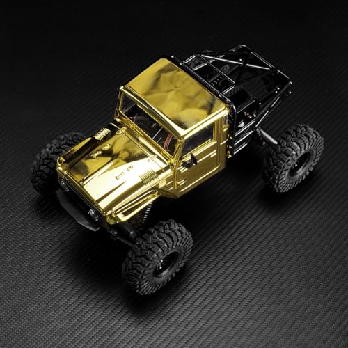 INJROA IR40 Truck Body with Tube Cage for 1/18 TRX4M Defender Bronco (Gold) - color: Gold
