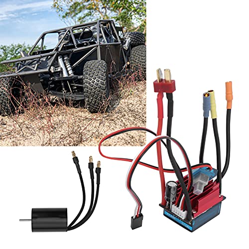 RiToEasysports RC Brushless Motor, High 4 Pole Sensorless 4500KV 2435 Motor with 35A ESC Combo for 1/16 1/18 Scale RC Car Truck Enthusiasts Off-Road Racing Hobbyists