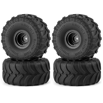 MORLORDY 1.0" Plus Wheel Tires Set 69 * 33mm for Axial SCX24 TRX4M TFMS FCX24 1/18 1/24 RC Crawler Car Upgrade Parts