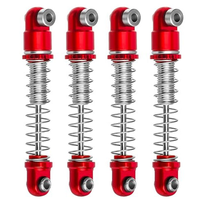 25mm Aluminum RC Shock Absorber Set, 4PCS CNC Threaded Suspension Upgrade, Replacement for 1/30 Axial SCX30 Crawler Car Ford Bronco, Jeep Wrangler, Chevrolet K10, Red - color: Red