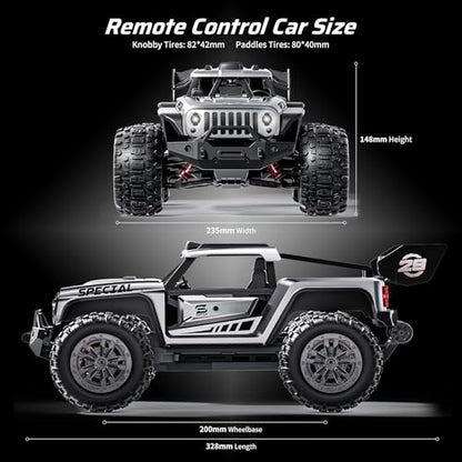 1/14 Remote Control Car, RTR Fast RC Crawler, 40+ MPH, 4WD All Terrain Monster Truck, Waterproof High Speed Racing Cars for Adults, Boys, Top Present for RC Car Lovers, Ages 8+