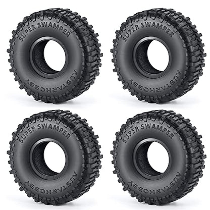 4PCS Rubber Micro 1" RC Wheel Tires 62mm for All 1/24th Axial SCX24 Deadbolt,C10,JLU CRC,Bronco RC Crawler Truck Car - color: A Style