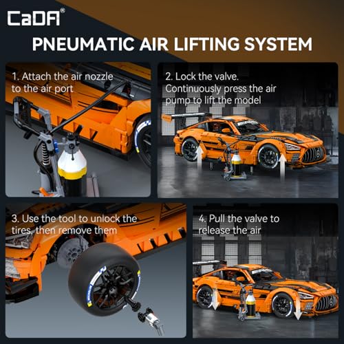 CaDA Master C64008W Mercedes-AMG GT3 Building Set,1:8 Scale – 5466 PCS Officially Licensed Supercar Model, Large Race Car Building Blocks Kit for Adults & Teens