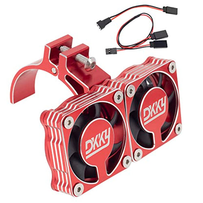 DKKY RC Motor Cooling Fan Heatsink 47-51mm Adjustable 15000 RPM for 1/5 1/8 ARRMA Infraction, Felony, Limitless and Axial 1717 4985 Motor, Red - color: Red