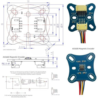 2804 Brushless Outrunner Hollow Shaft DC Motor Kit with AS5600 Magnetic Encoder & SimpleFOC Mini Driver Board for Gimbal Drones | Brushless DC Outrunner with Hollow Shaft, 300 g·cm Torque, SimpleFOC Mini Driver for Gimbal Drones