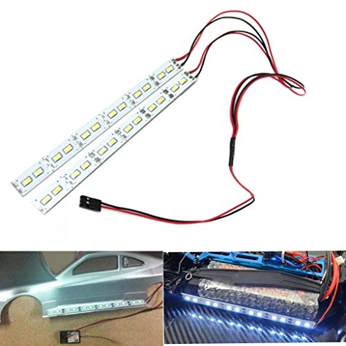 24 LEDs Chassis Light Aluminum RC LED Strip 6V & 7.87" JR Plug Y Splitter Wire,JR Male to JST Female Y Harness Wire Adapter JR Servo Y Parallel Extension Cable Lead