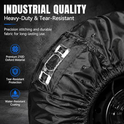 Car Tire Cover, 31" Diameter Spare Car Tire Protector Storage Bag, Dustproof Heavy Duty Spare Tire Holder for 19-23 inch Wheels, Durable Car Tire Storage, Universal for Most Cars (Black)
