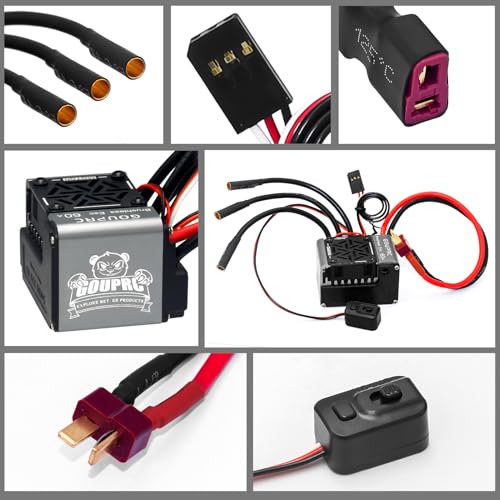 GOUPRC 60A Brushless RC ESC 2-3S Waterproof Electric Speed Controller with Programming Card for 1/10 Scale Accessories RC Truck Off-Road Car