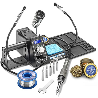 The Original X-Tronic 3020-XTS • 75W Soldering Iron Station Kit • 2 Helping Hands • Silicone Tool Mat • 5 Extra Tips • 50g Roll of Solder • Brass Sponge • Cleaning Flux • C/F Conversion • Auto Sleep! - style: Classic Style - 5 Extra Solder Tips