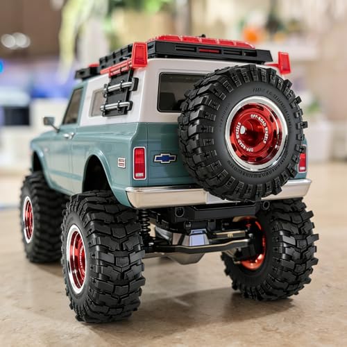 REDSPIDER 0.7" RC Crawler Tires 40mm, RS6 Composite Material Sticky Butyl Rubber Micro Mud Tires with Foam Inserts, High Grip Upgrade for 1/30 Axial SCX30 RC Car (Red) - color: Red