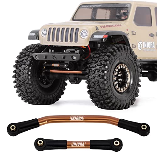 INJORA Steering Link Stainless Steel with Plastic Rod Ends for 1/24 RC Crawler Car Axial SCX24 C10 Deadbolt JLU Gladiator Bronco（Bronze） - color: Bronze
