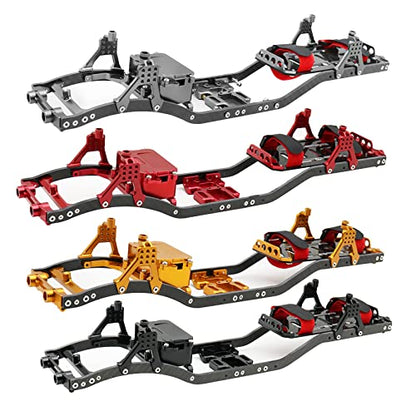 1/10 RC Crawler Carbon Fiber Girder 4MM CNC Metal Car Chassis Frame Body Kit Parts for Axial SCX10 II Rock Off Road Truck (Black) - color: Black