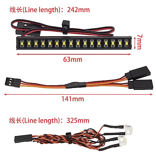 MEUS RACING TRX4M Roof Light Bar Headlights Kit with 16 LED Beads for MEUS TRX4M Ripper Body V1 V2 1/18 RC Crawler Car Upgrade Parts