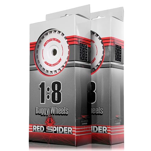 STMU OD 4.65inch 1/8 RC Buggy Rubber Tires Tyre w/Plastic Rim 17mm Hex Compatible with ArrmaTyphon 4WD ARA8306 ARA8606V5 Kyosho Exceed RC Traxxas Redcat HSP HPI 1/8 Scale Off Road Car Buggy (White)