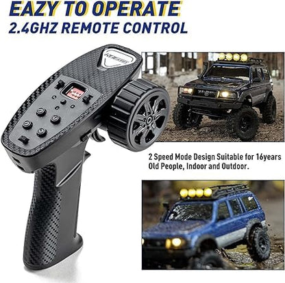 FMS FCX18S 1/18 Land Cruiser LC80 S Toyota RC Rock Crawler RTR 4x4 Off-Road Waterproof RC Trucks All Terrains RC Car with 45min Play time,Portal Axles,LED Lights for Adults and Beginner(Gray) - color: Gray