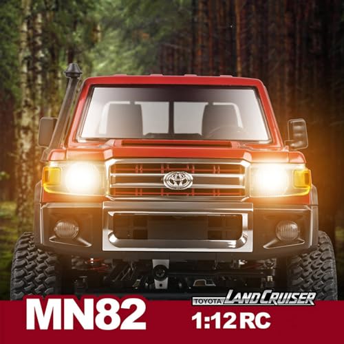 RC Rock Crawler RC Truck 4x4 Toyota LC79 MN82 RC Crawler 1/12 Scale | Remote Control Pickup Off Road All Terrain 280 Motor Proportional Throttle Steering RTR Hobby Toy Adult