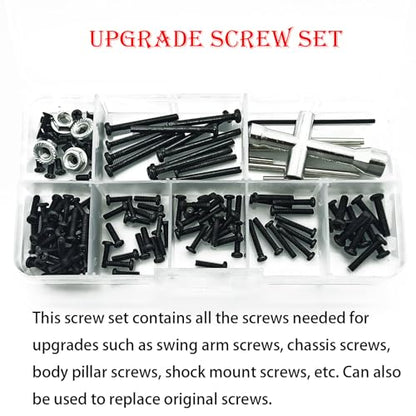 Compatible with Hyper GO RC Car Parts, 1/16 Metal Upgrade Aluminum Accessories, Replacement Parts kit for H16BM H16GT H16DR H16 MJX 16207 16208 16209 16210 (Screw Set) - color: Screw Set