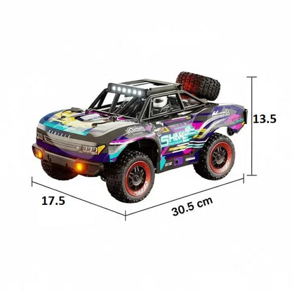 1/16 Hobby RC Race Truck, 30 MPH High Speed Remote Control 4WD Car, All Terrain Rock Crawler Truck for Boys 4X4 Off-Road Racing Car with 2 Batteries