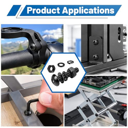 2380PCS Hex Socket Button Head Screws Assortment Kit 10.9 Alloy M2-M5 | M2 M3 M4 M5 Black Zinc Plated Machine Bolts and Nuts, Flat & Spring Washer, with Organizer Case for DIY, Electronics, RC Car - size: G10.9 M2M3M4M5 2380PCS