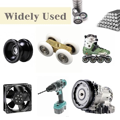 Dianrui 608RS/ 608ZZ/ 698ZZ/ 628ZZ/ 6903ZZ/ 6003ZZ/ 6203ZZ - 44 PCS Ball Bearings Assortment Kit, Carbon Steel Deep Groove Bearing for Furniture Wheel, Roller Skates, 3D Printing and ect—7 Size - size: Assorted kit