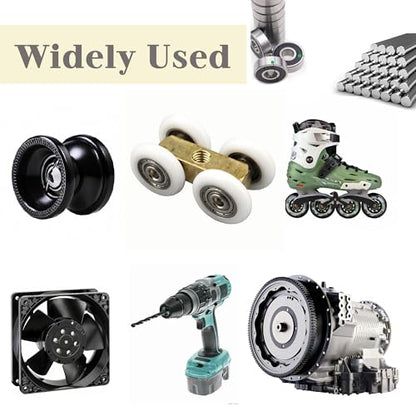 Dianrui 608RS/ 608ZZ/ 698ZZ/ 628ZZ/ 6903ZZ/ 6003ZZ/ 6203ZZ - 44 PCS Ball Bearings Assortment Kit, Carbon Steel Deep Groove Bearing for Furniture Wheel, Roller Skates, 3D Printing and ect—7 Size - size: Assorted kit