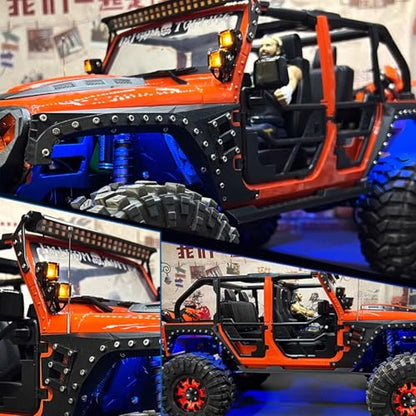 REDSPIDER Aluminum 1.9 Beadlock Wheels and Tires Set（4PCS）1.9 Wheels All Terrain Tires OD 4.72''.for 1/10 Scale Rock Crawler Car Axial SCX10 SCX10 II III 90047 D90 TF2 Tamiya CC01 TRX4 TRX6 (Red) - color: Red