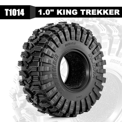 INJORA 1.0 Tires All Terrain S5 Super Soft Sticky Tires for 1/18 TRX4M 1/24 RC Crawler Axial SCX24 FMS FCX24 Enduro24 Upgarde (T1014)