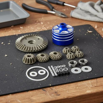 Menolana Differential Gear Assembly RC Car Circular Metal Drivetrain Machined Precision Shaft Replacement Alloy Housing Suitable for Mechanical Model Car Testing Auto Repair Projects, Black - color: Black