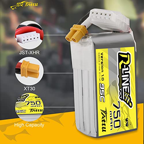 TATTU R-Line 750mAh 14.8V 95C 4S1P Lipo Battery Pack with XT30 Plug