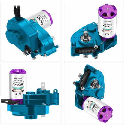 GOUPRC 1224 4500KV Brushless Outrunner Motor with Transmission & Upgrade 30A Brushless Esc for SCX24 RC Crawler Axial 1/24 RC Crawler Buggy - color: Blue Transmission