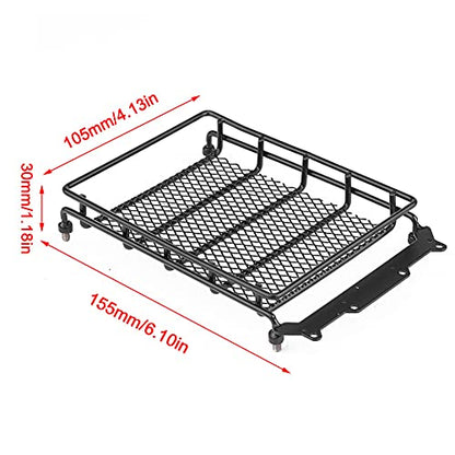 RC Roof Rack Luggage, Steel RC Luggage Carrier Tray Roof Rack Model Vehicle Parts Accessories for 1/10 RC Crawler Car (M) - size: Medium