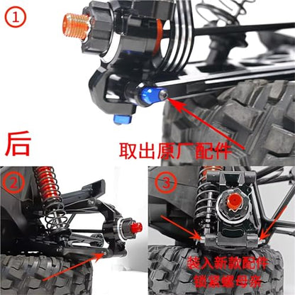 Compatible with X-MAXX 1/5 RC for Buggy Truck Upgrade Parts Metal Threaded Suspension Hinge Pins A-arm Pins and M3 Nut RC Car Accessories