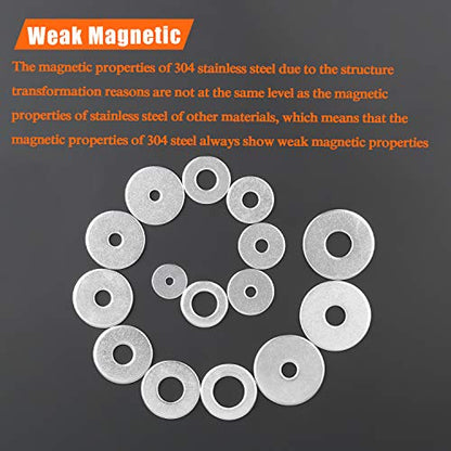 HELIFOUNER 50 Pieces M6x30x1.5mm Fender Washers, 304 Stainless Steel Large Fender Washers, Inner Diameter 6mm, Outer Diameter 30mm, Thickness 1.5mm - size: M6x30x1.5mm