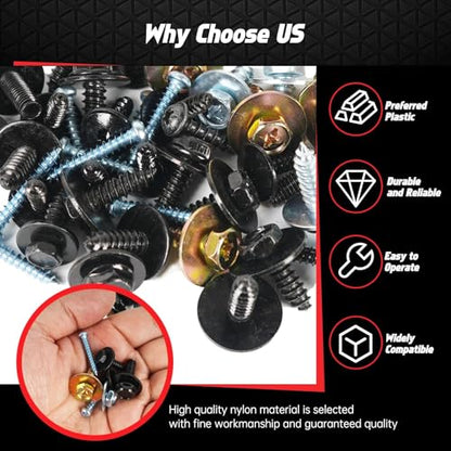 OTUAYAUTO 160Pcs 14Sizes Metal Car Screw, Body Bumper Hood Retainer Clips | with Phillips Round Head Self, Tapping Screws, Bumper Fender Liner & Hood Retainer Clips for Most Cars - size: 160Pcs 14 Sizes Clips