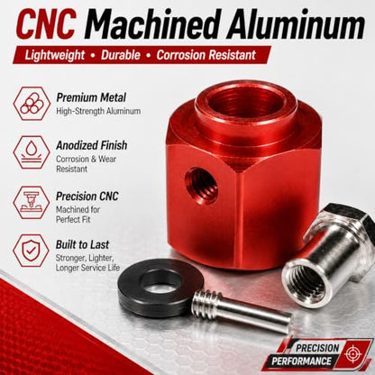 4PCS 12mm Hex Hub 11mm Offset Wheel Hex Extension for Traxxas TRX4 TRX6 | CNC Metal Wheel Spacer for RC Crawlers Helps Increase Track Width and Side-Hill Stability Reduce Vibration Add Tire Clearance - color: red