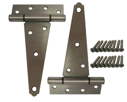 Stainless Steel Extra Heavy Tee Hinge, 6" x 2.5mm, with Stainless Screws & Hinge Pin, 2 Pack - color: Stainless Steel, size: 2pack(6")