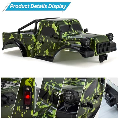 RC Truck Pickup Body Shell for 1/18 RC Crawler Car TRX4M Defender Bronco (Camouflage) - color: Camouflage