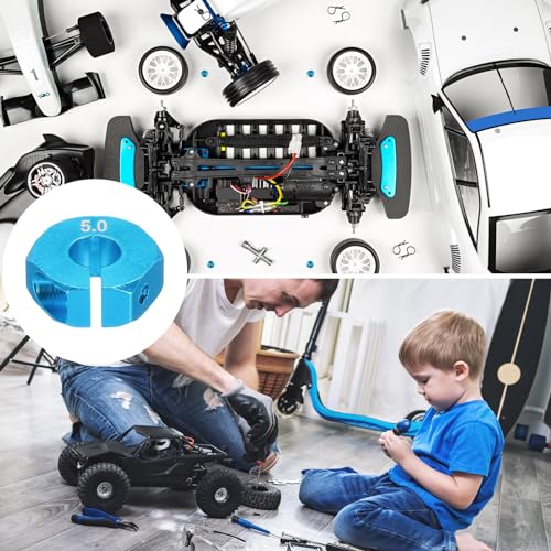 MECCANIXITY Aluminum 12mm Wheel Hex Hubs Drive Adapters Sky Blue 5mm Thickness with Screws and Pins for RC Car Upgrade Replacement Parts 4Pcs - color: Sky Blue, size: 5mm